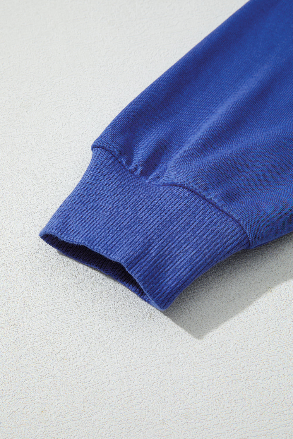 Fiery Red Preppy Striped Sleeve Loose Sweatshirt