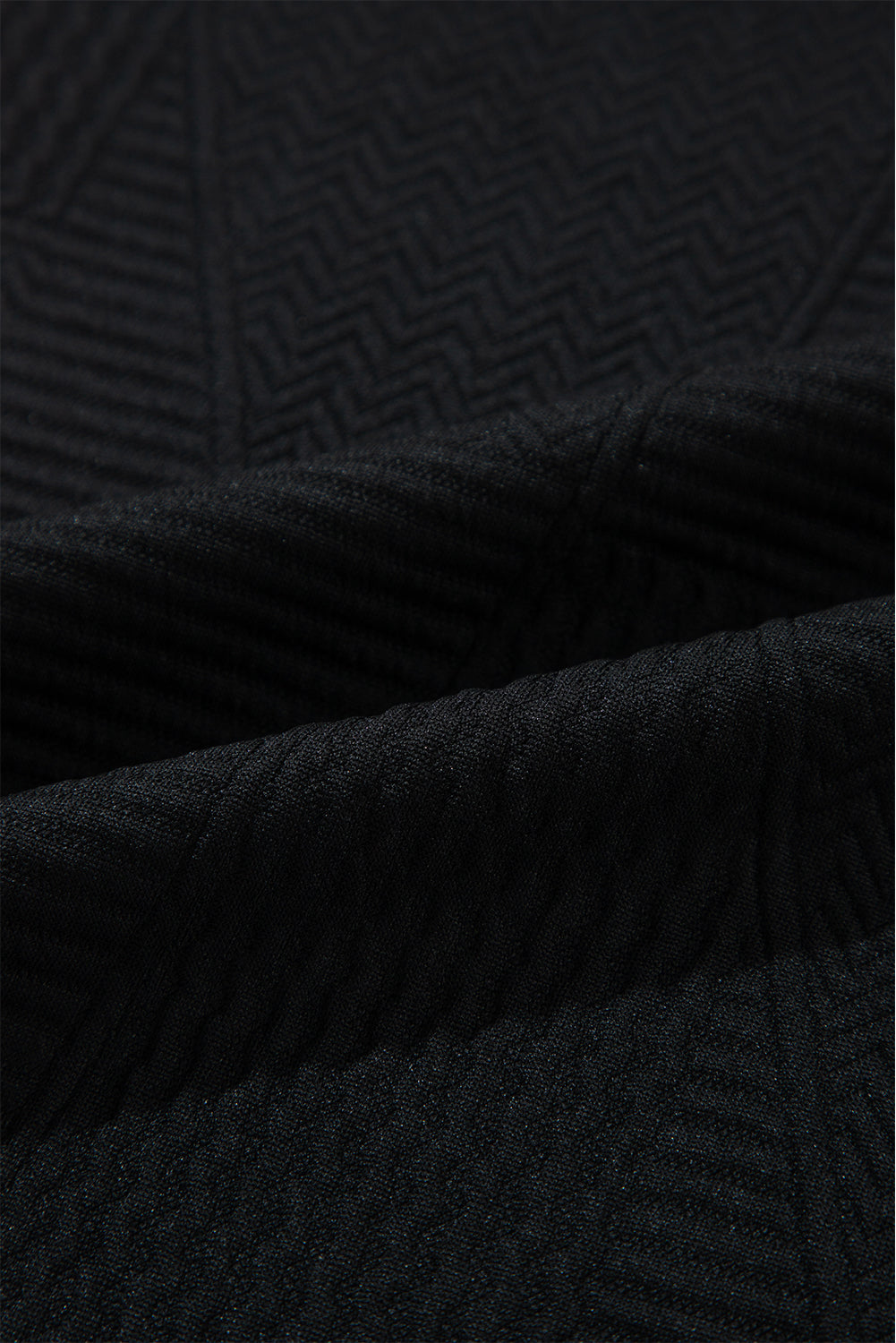 Black Textured Ruffle Summer Top and Drawstring Pants Set