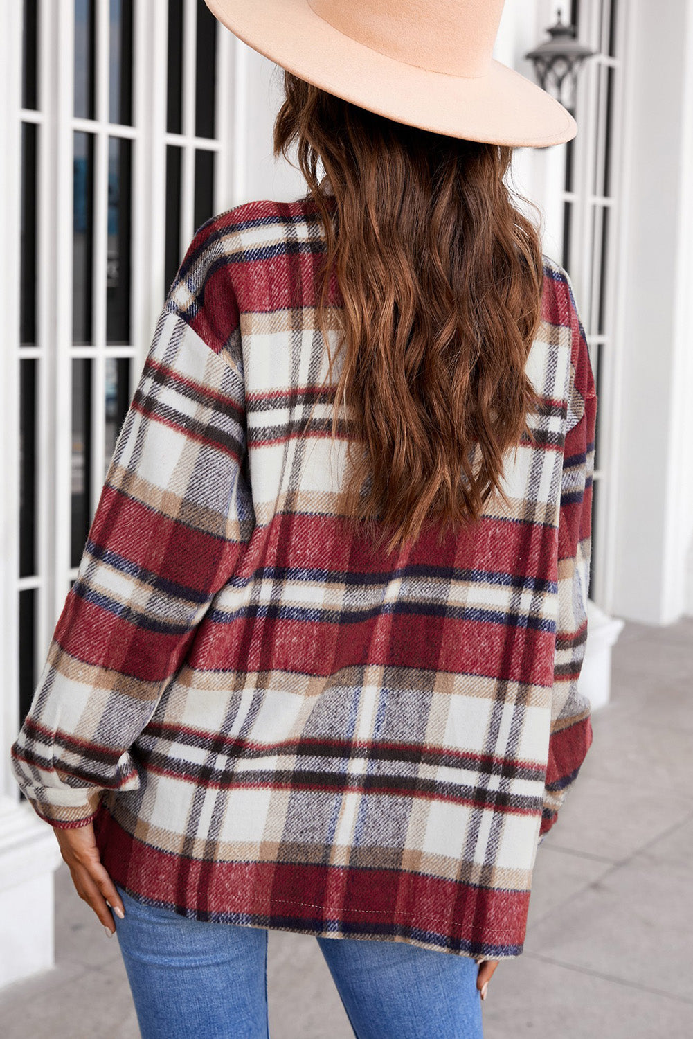 Multicolor Plaid Casual Button Up Flannel Jacket