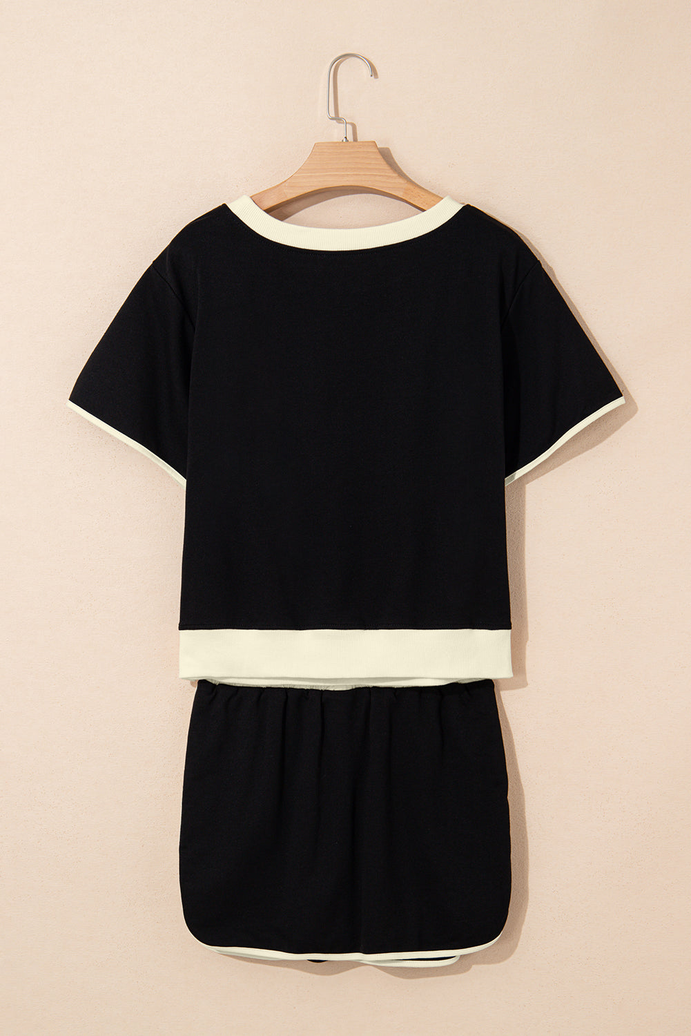 Evergreen Colorblock Edge Drop Shoulder T Shirt and Skort 2Pcs Set - Kustom Kreations Goods