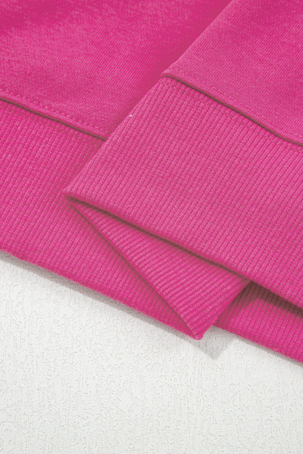 Fiery Red Preppy Striped Sleeve Loose Sweatshirt