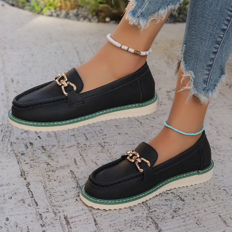 PU Leather Flat Slip-Ons