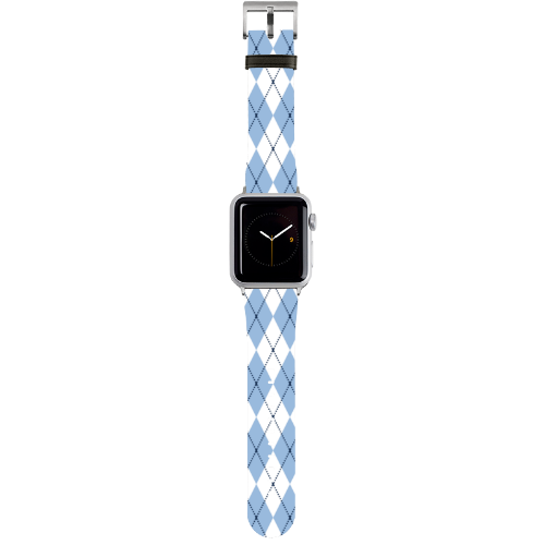 Carolina Blue Argyle Apple Watch Band