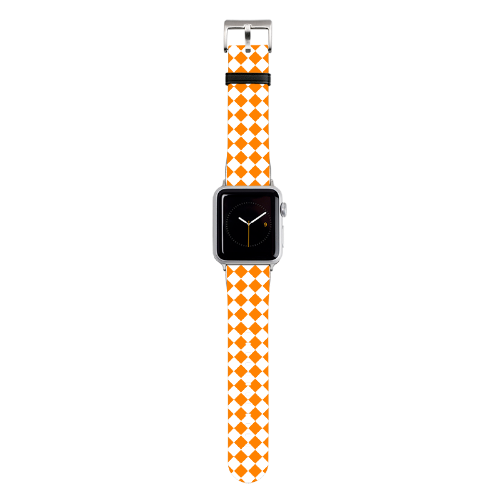 Orange and White Diamond Apple Watch Band