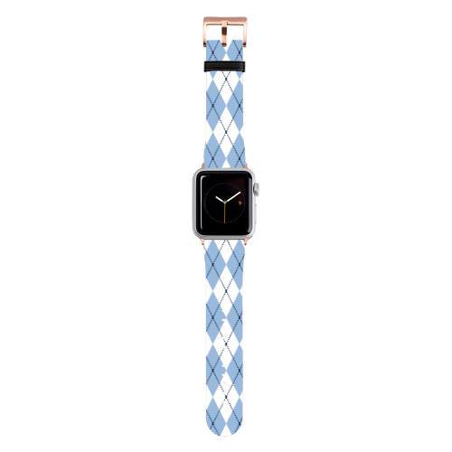 Carolina Blue Argyle Apple Watch Band