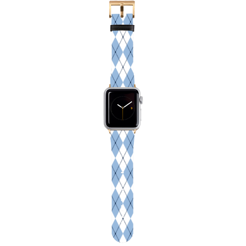 Carolina Blue Argyle Apple Watch Band
