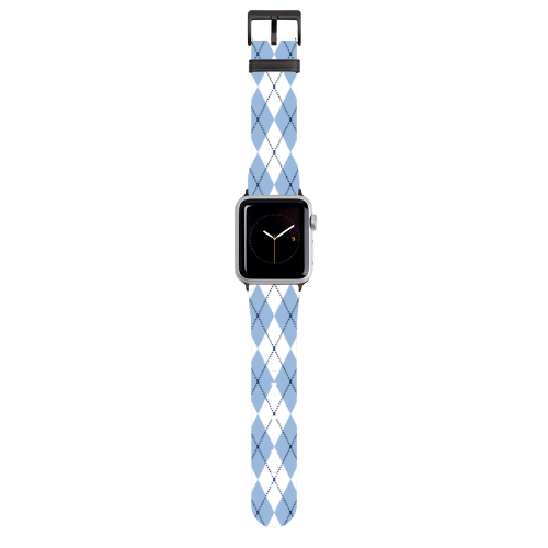 Carolina Blue Argyle Apple Watch Band