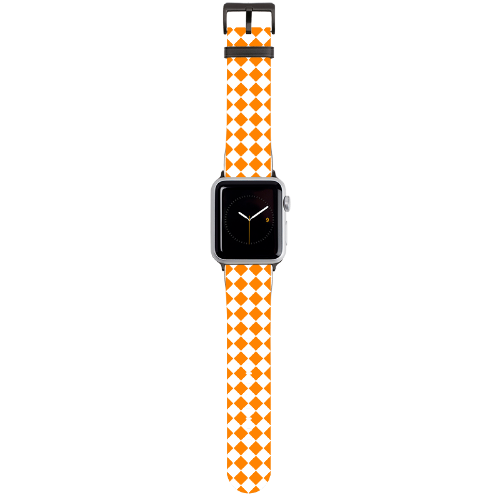 Orange and White Diamond Apple Watch Band