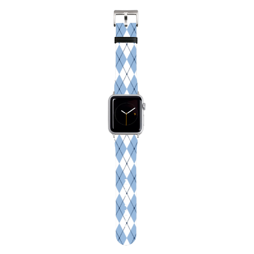 Carolina Blue Argyle Apple Watch Band
