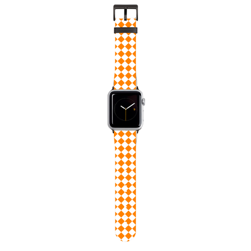 Orange and White Diamond Apple Watch Band