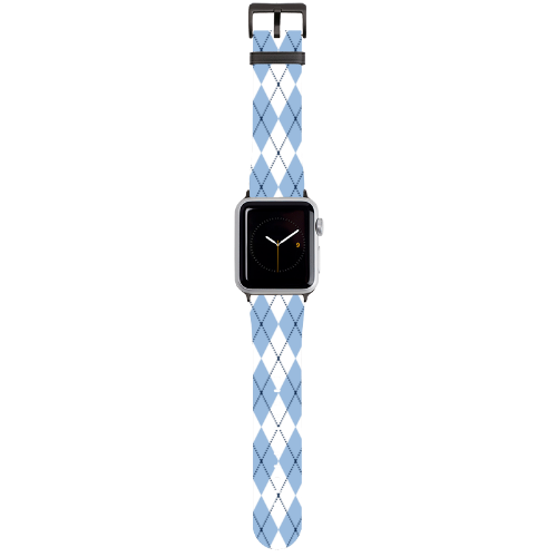 Carolina Blue Argyle Apple Watch Band