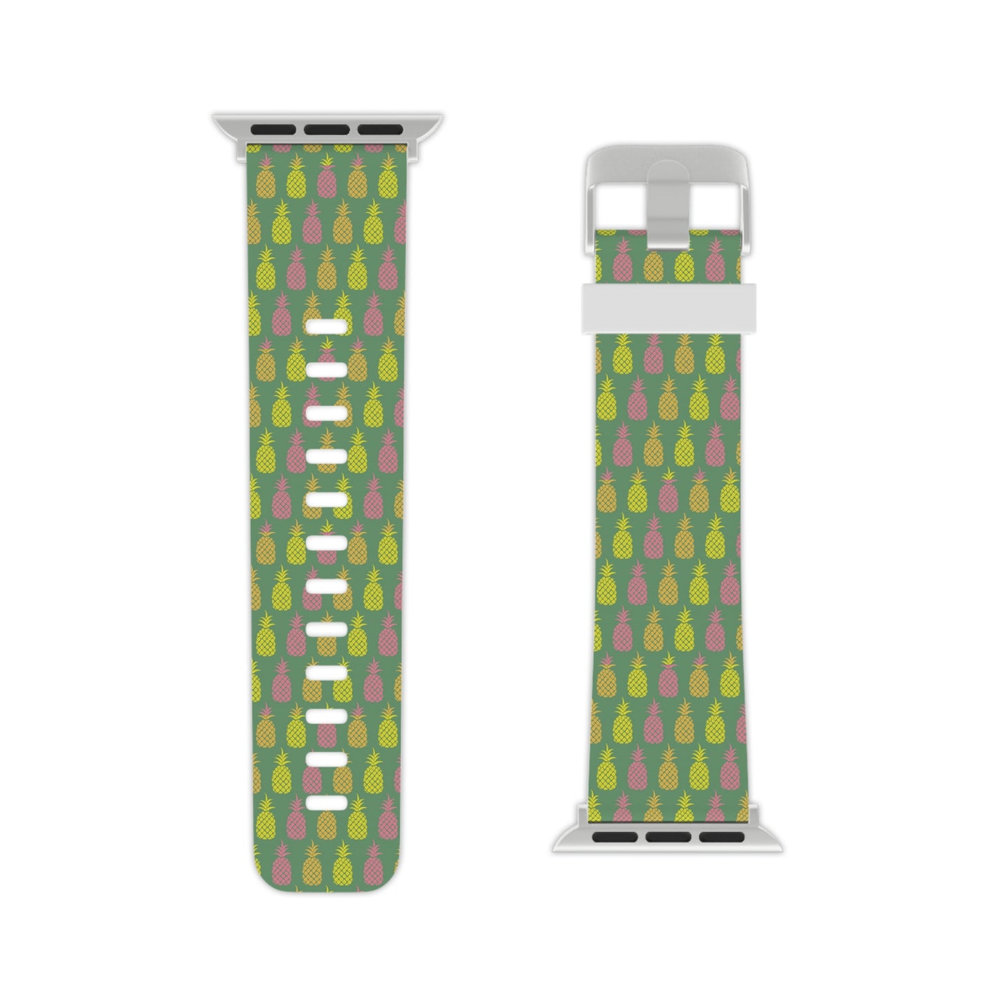 Green Pineapple Pattern Thermo Elastomer Watch Band for Apple Watch