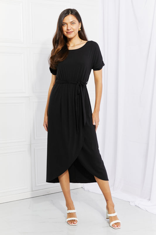 Zenana Full Size Right Here Tulip Hem Dress