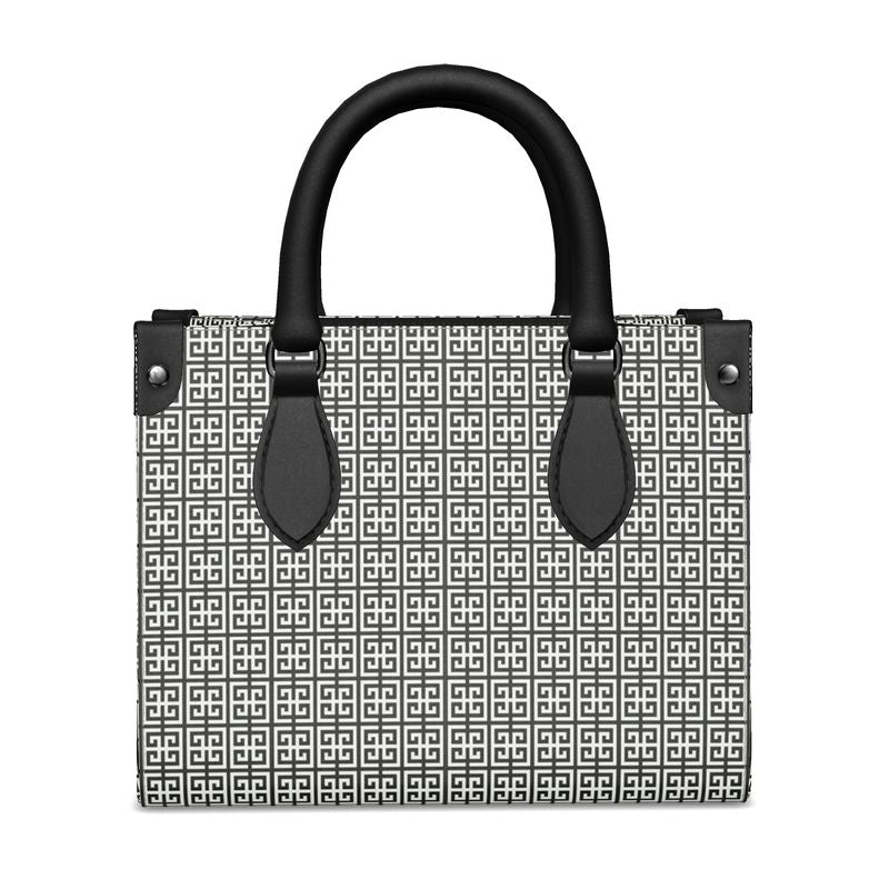 Gray and Black Greek Key Mini Bonchurch Shopper Bag