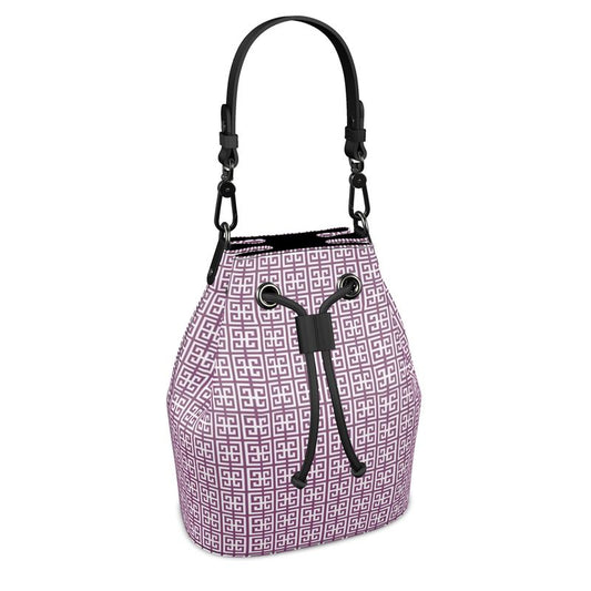 Purple Greek Key Bucket Bag