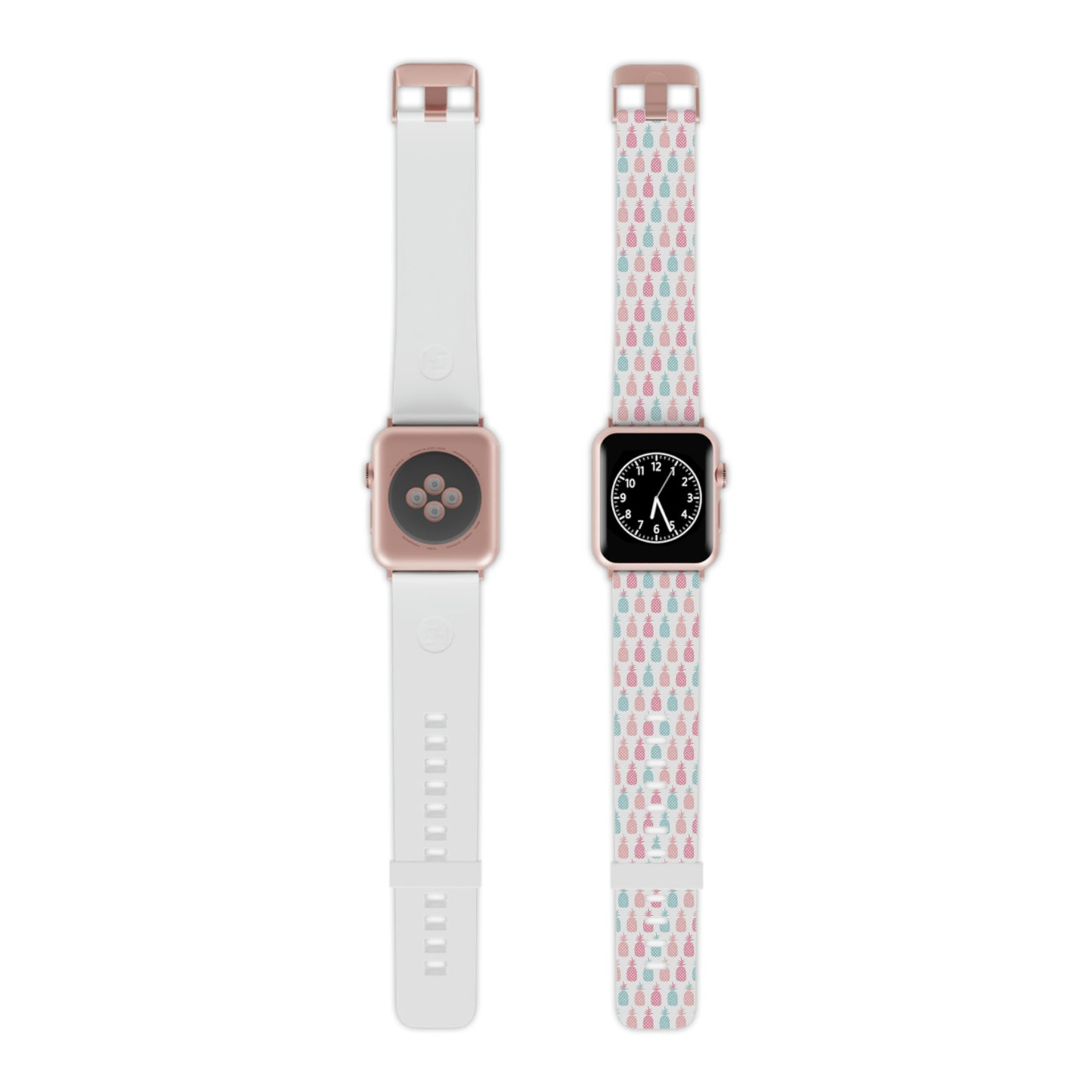 White Pineapple Pattern Thermo Elastomer Watch Band for Apple Watch