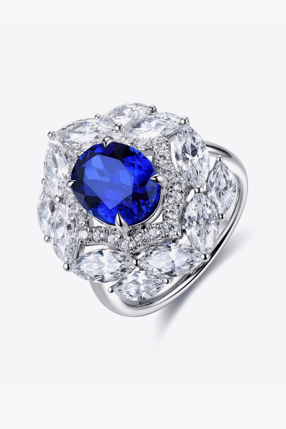 3 Carat Lab-Grown Sapphire Zircon Ring