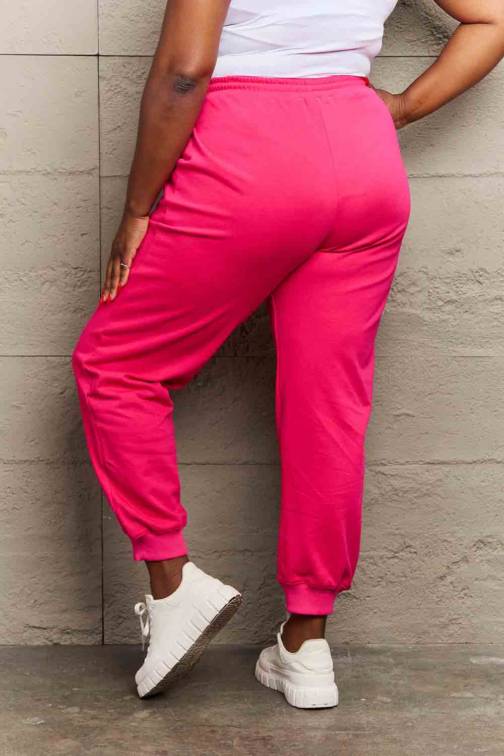 Simply Love Full Size PINK Graphic Sweatpants