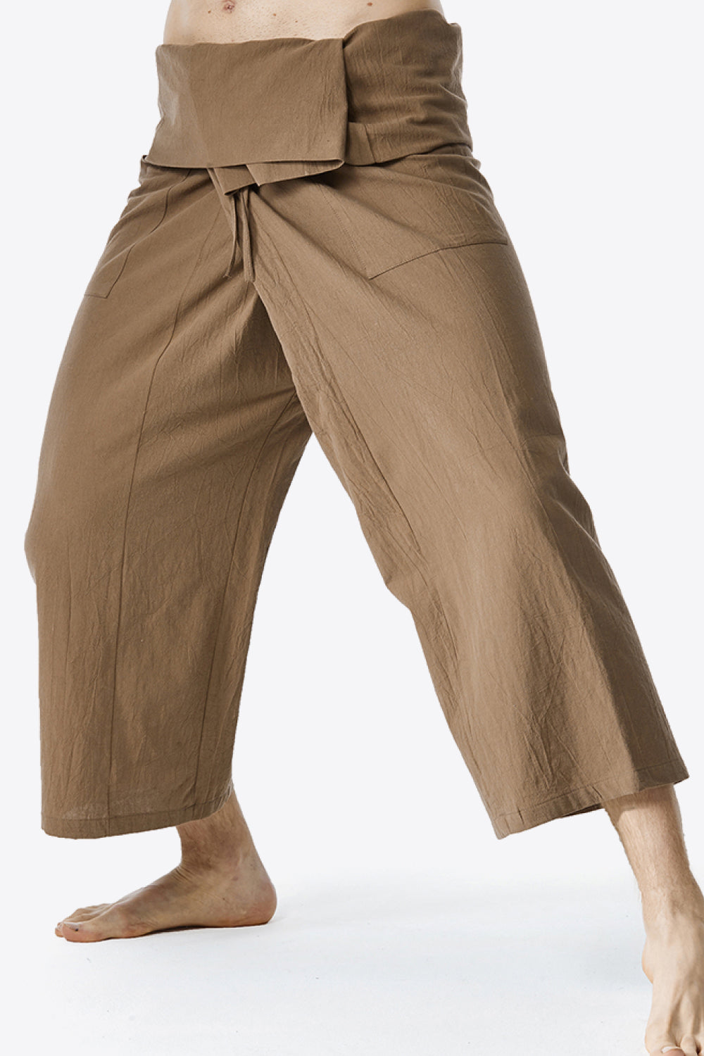 Waist Detail Wide Leg Pants with Pockets