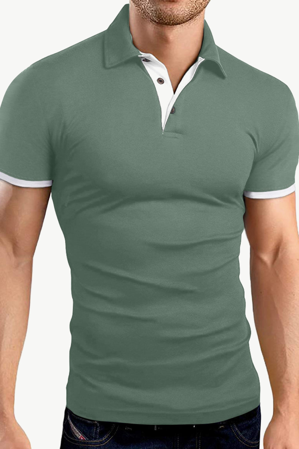 Contrast Short Sleeve Polo Shirt