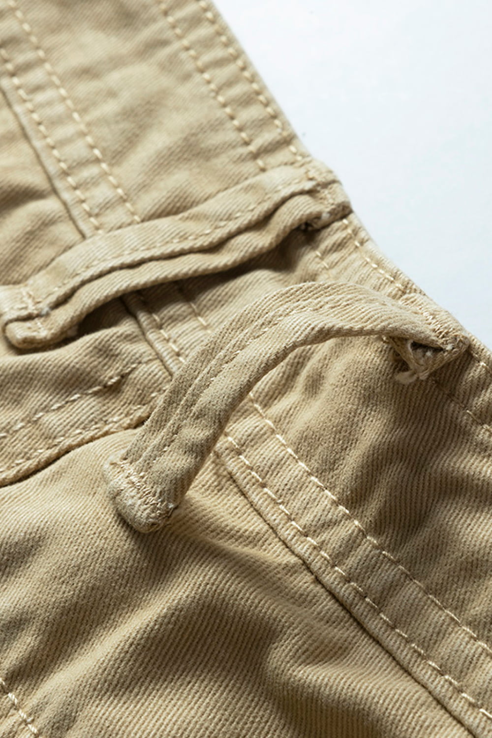 Belted Button and Zip Closure Shorts