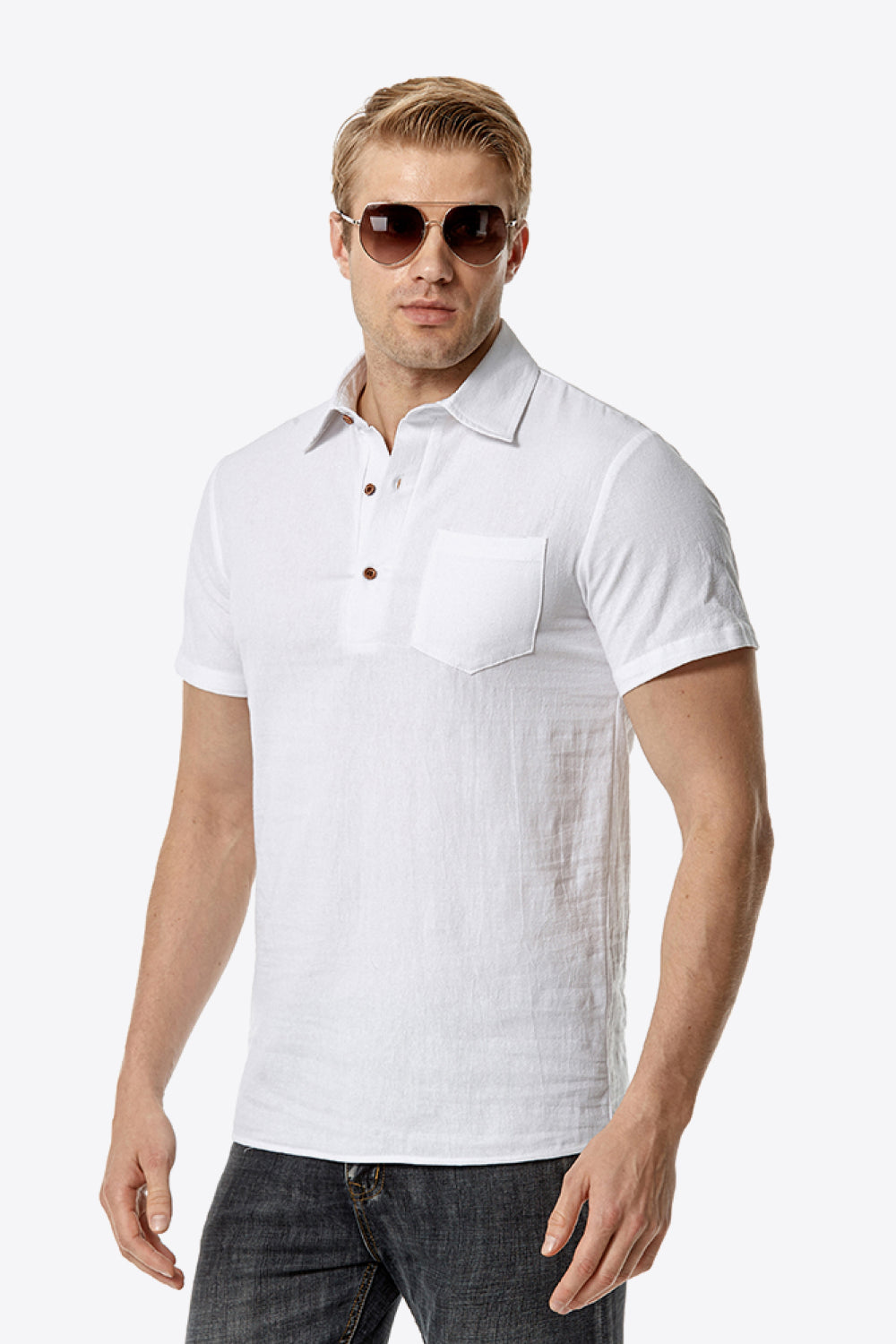 Short Sleeve Polo Shirt with Pocket