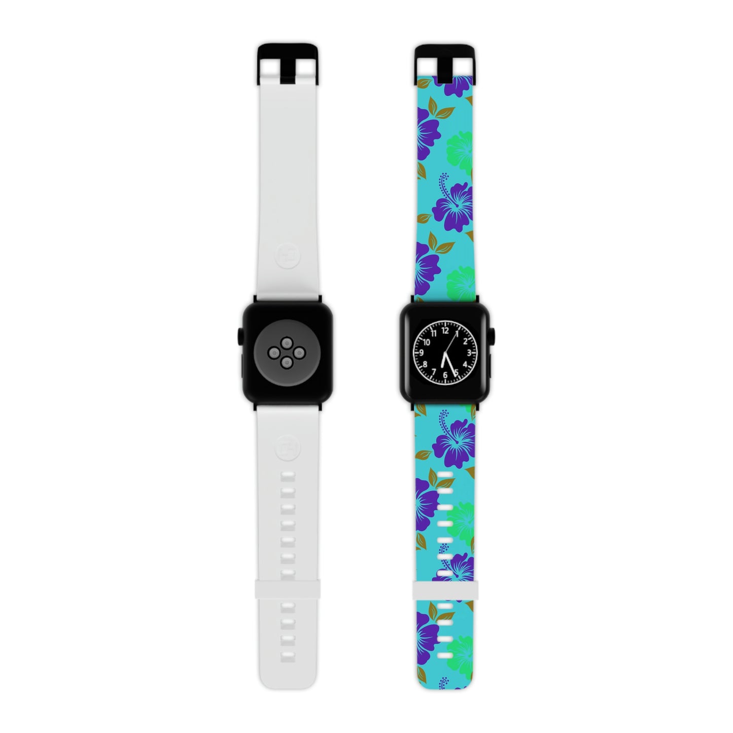 Neon Blue Tropical Print Watch Band for Apple Watch