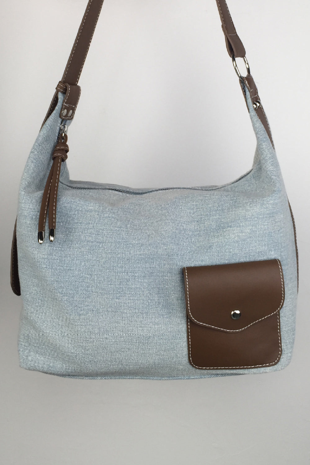 Contrast Denim Shoulder Bag