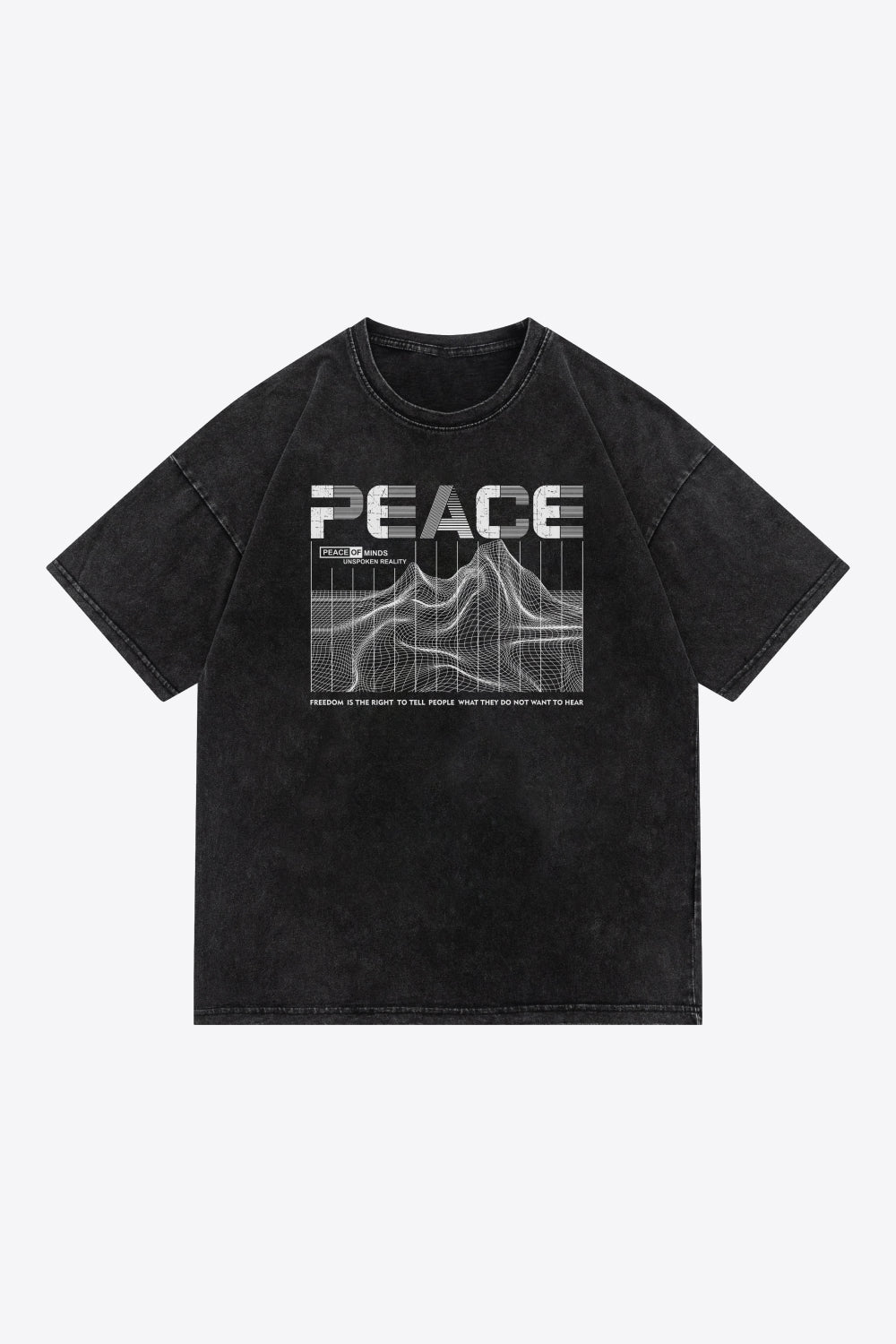 Full Size PEACE Graphic Dropped Shoulder Tee