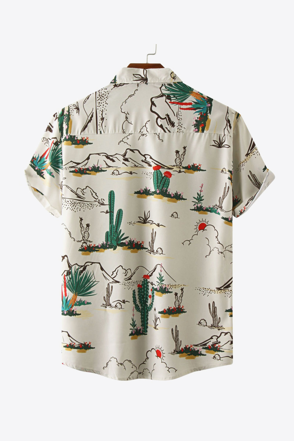 Printed Collared Neck Beach Shirt