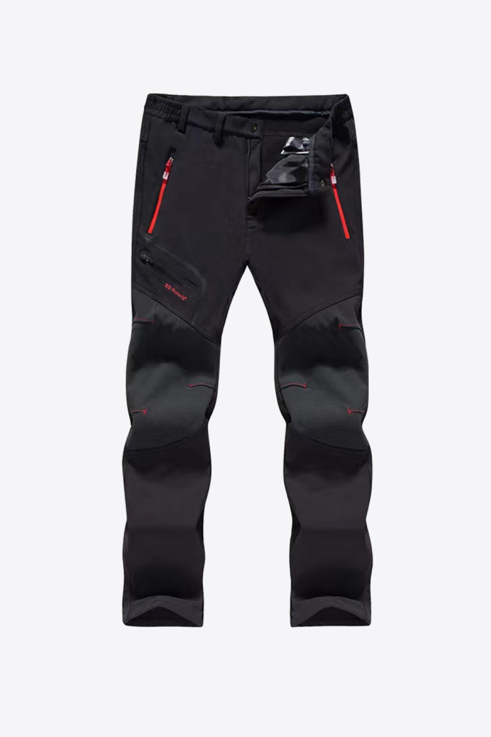 Full Size Contrast Zip Long Pants