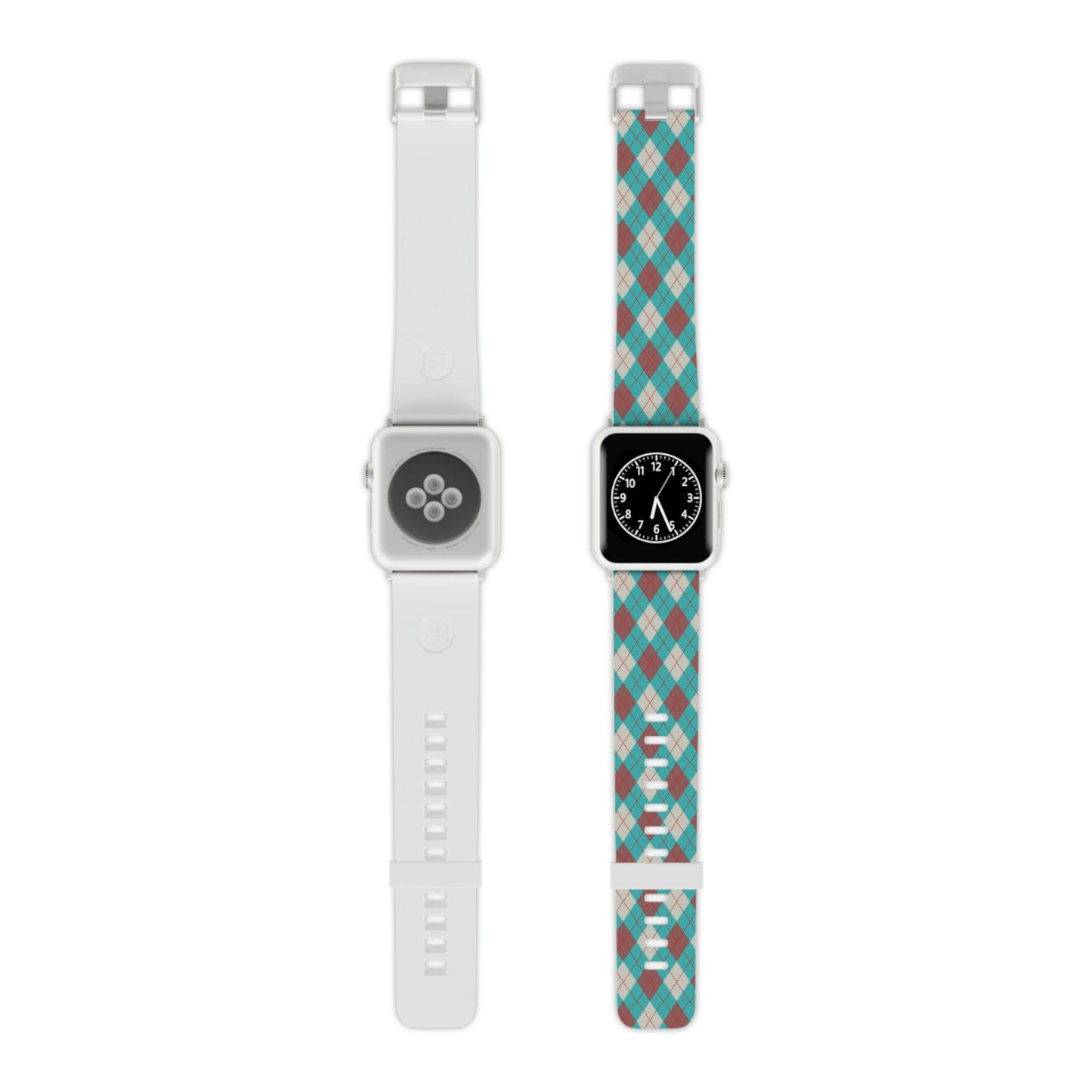 Red and Blue Argyle Thermo Elastomer Watch Band for Apple Watch