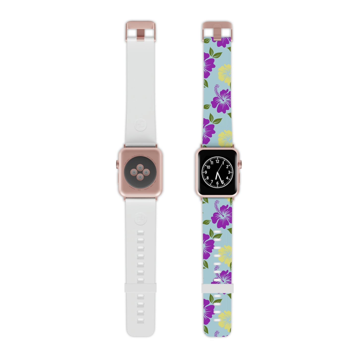 Blue Tropical Thermo Elastomer Print Watch Band for Apple Watch