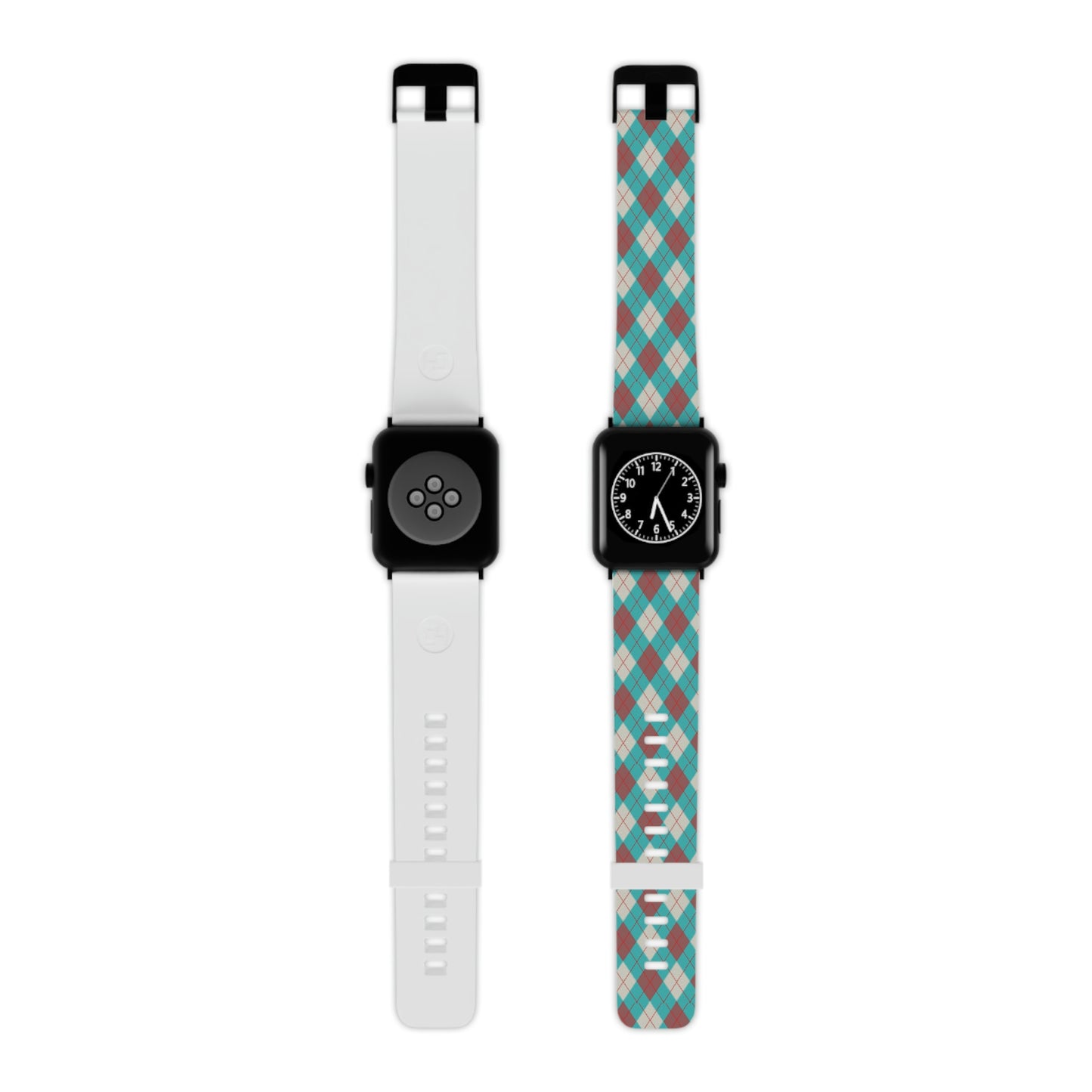 Red and Blue Argyle Thermo Elastomer Watch Band for Apple Watch