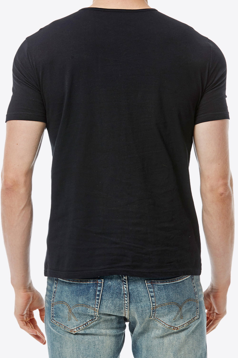 Notched Neck Short Sleeve Tee