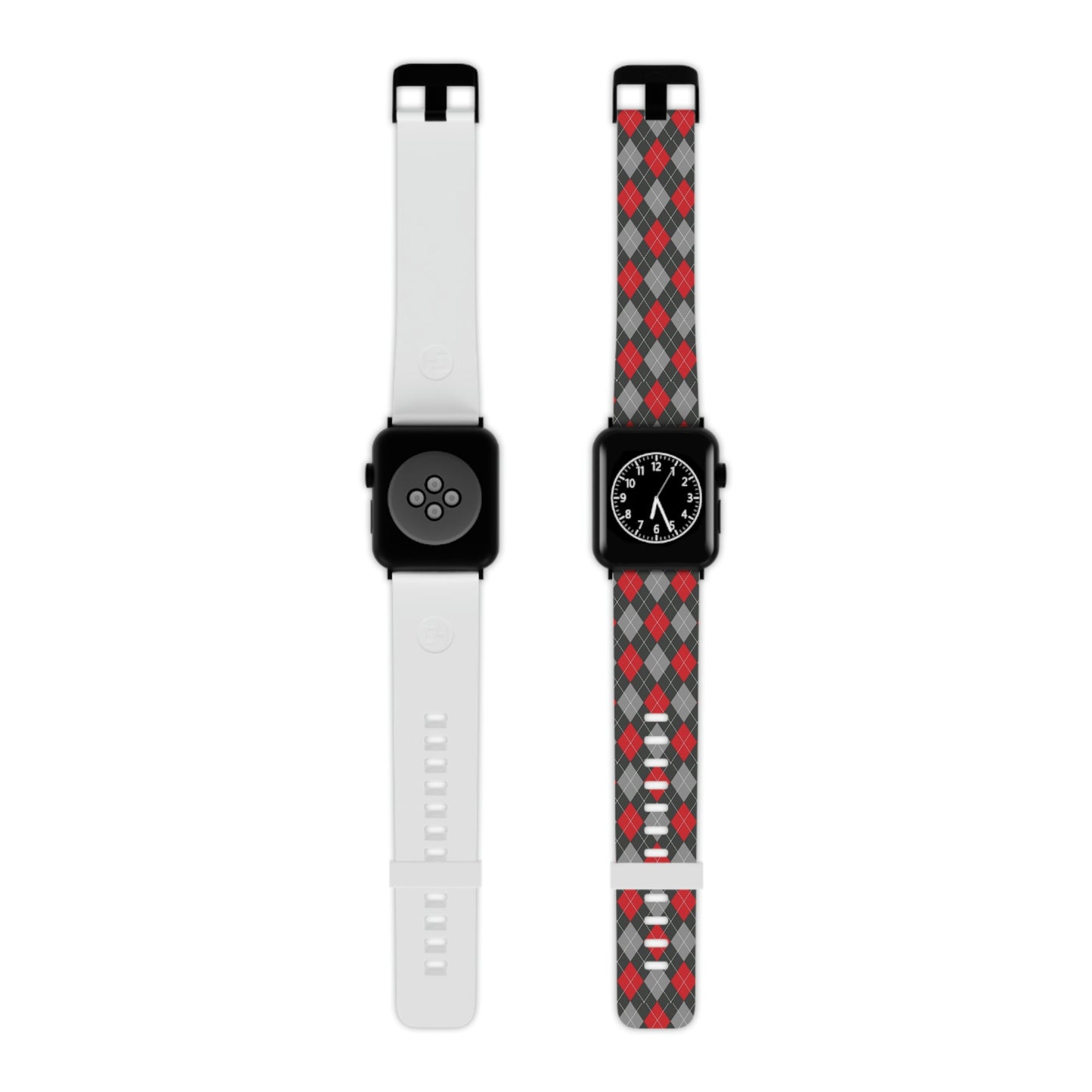 Scarlet and Gray Argyle Thermo Elastomer Watch Band for Apple Watch