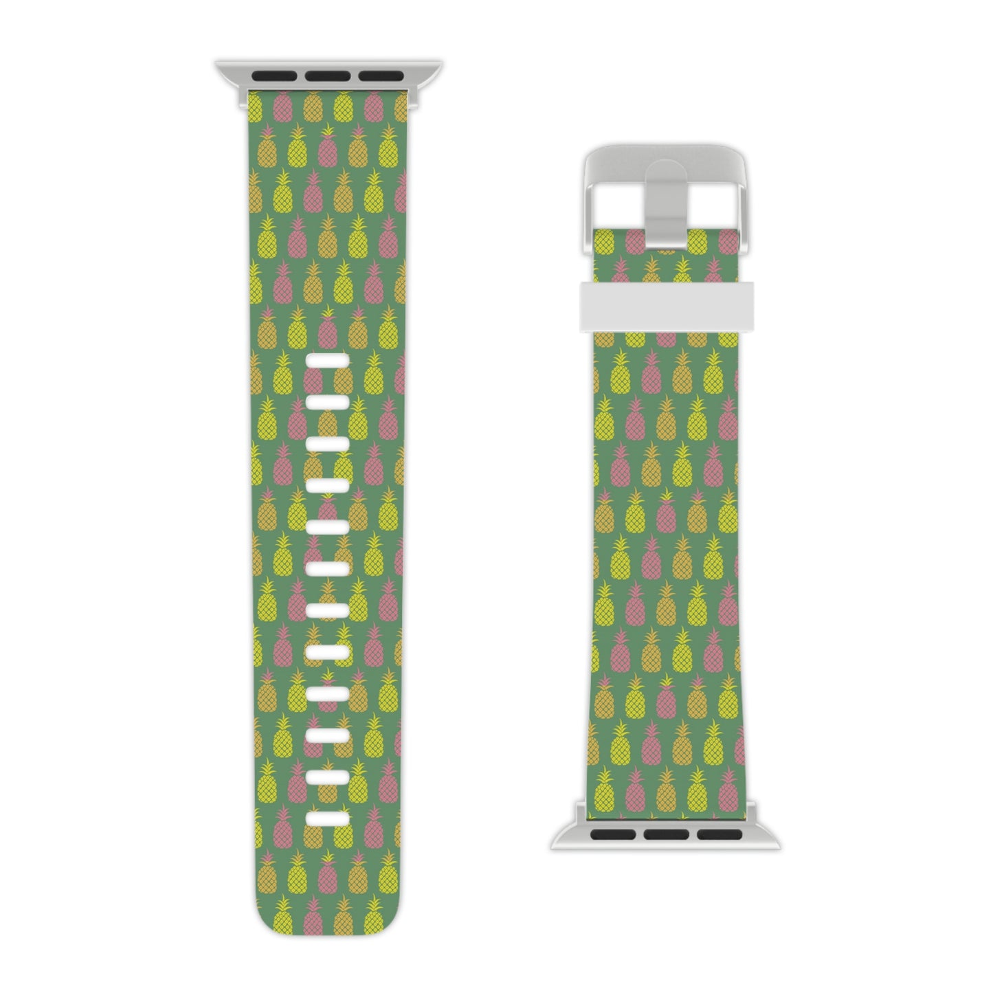 Green Pineapple Pattern Thermo Elastomer Watch Band for Apple Watch