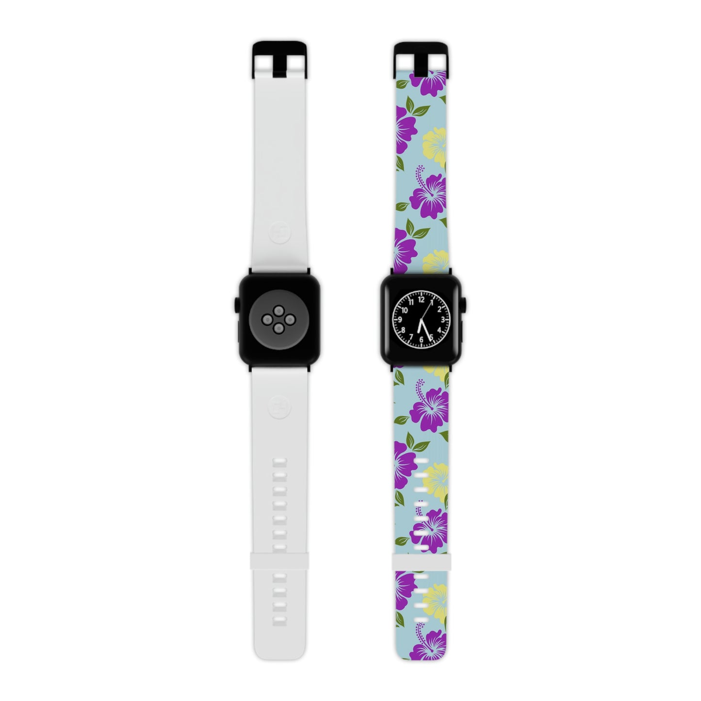 Blue Tropical Thermo Elastomer Print Watch Band for Apple Watch