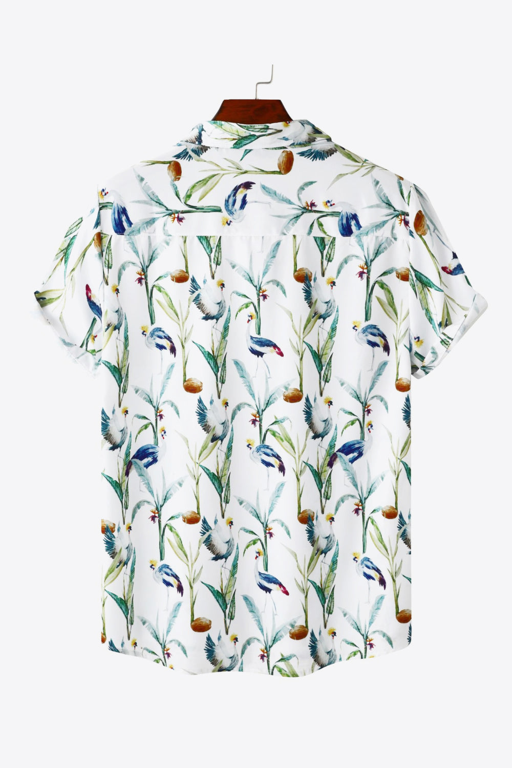 Printed Curved Hem Short Sleeve Shirt