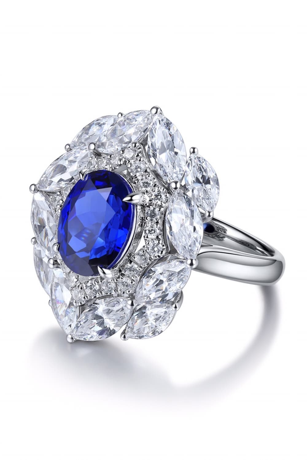 3 Carat Lab-Grown Sapphire Zircon Ring