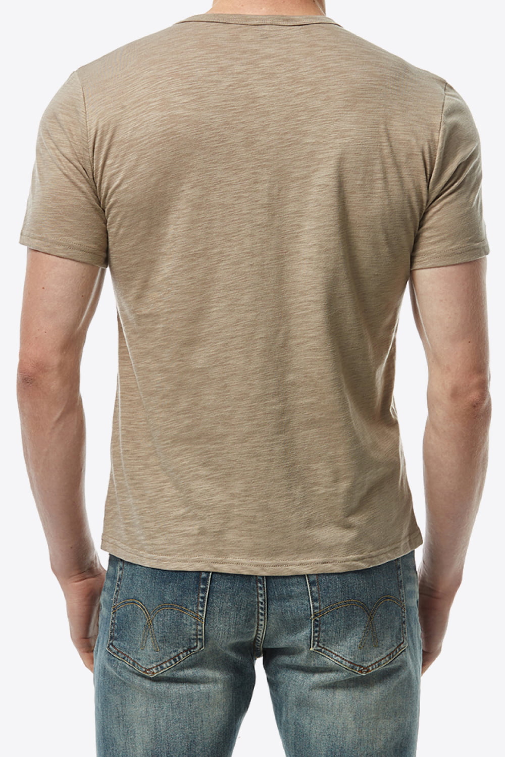 Short Sleeve Round Neck Henley Top