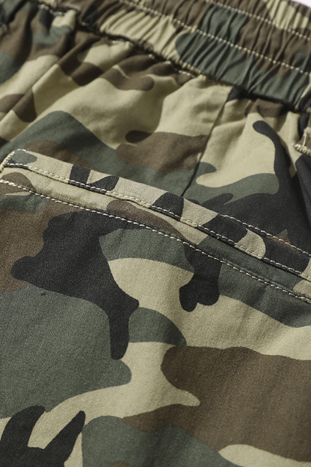Camouflage Drawstring Waist Cargo Shorts