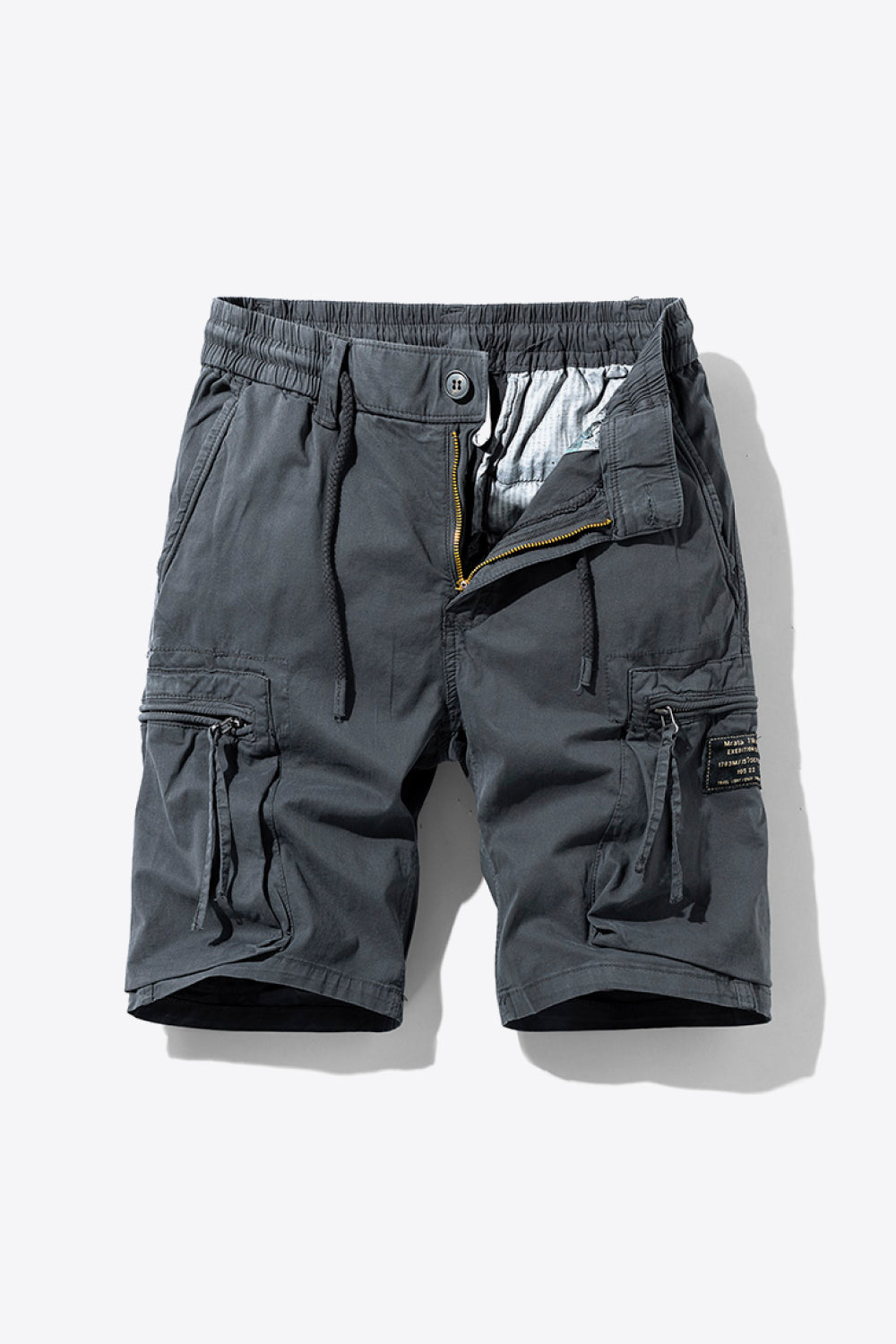 Graphic Drawstring Waist Cargo Shorts