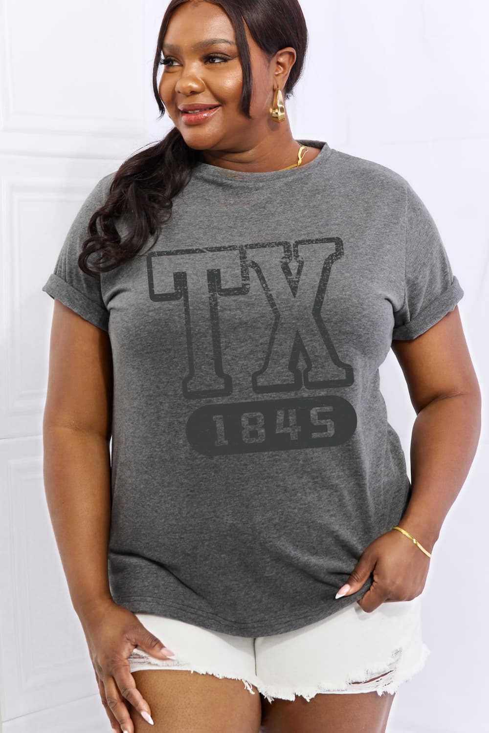 Simply Love Full Size TX 1845 Graphic Cotton Tee