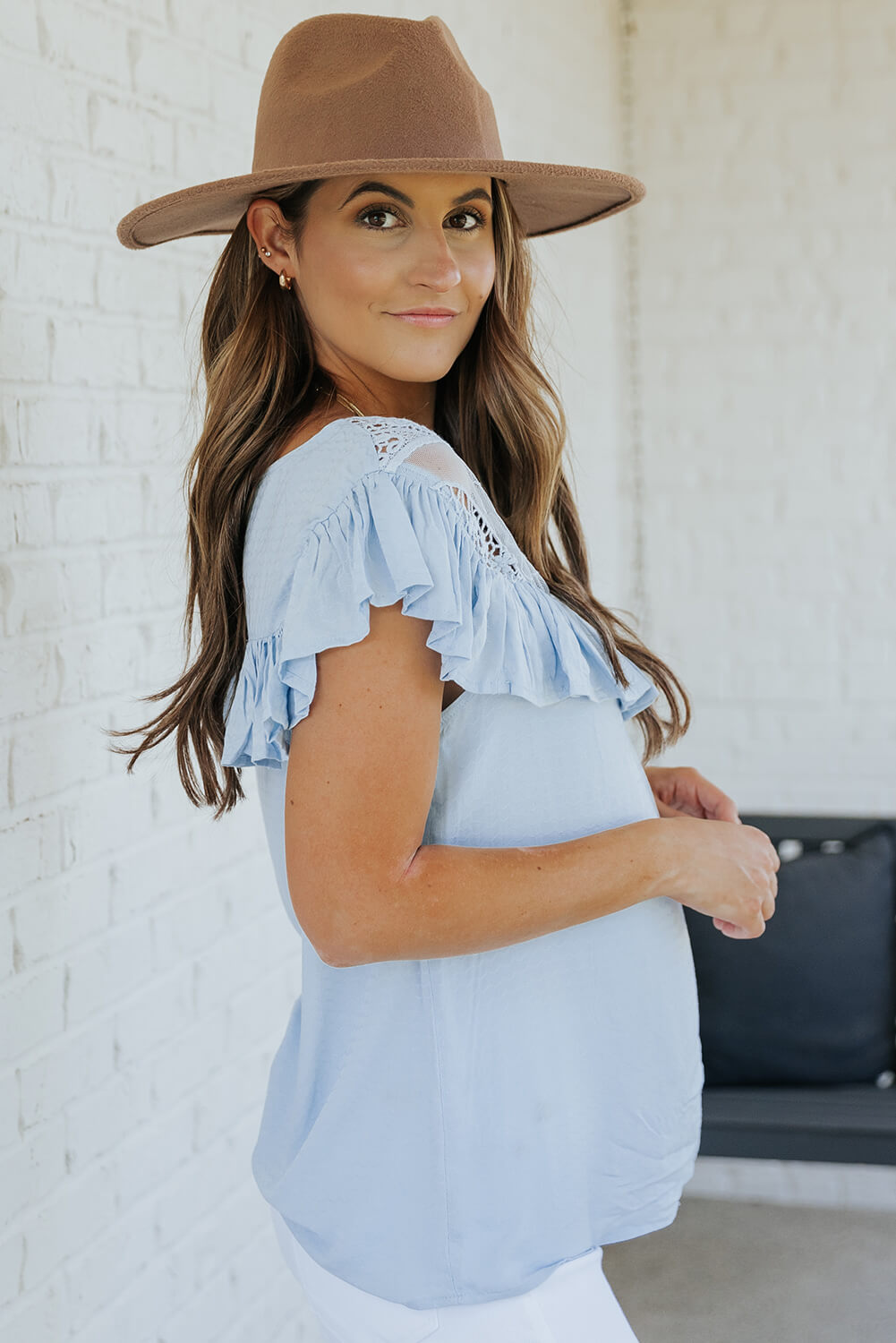 Lace Ruffled Short Sleeve T-Shirt