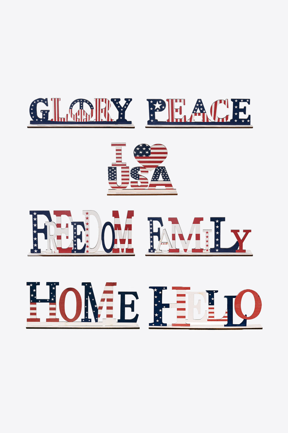 7-Piece Independence Day Letter Decor Ornaments