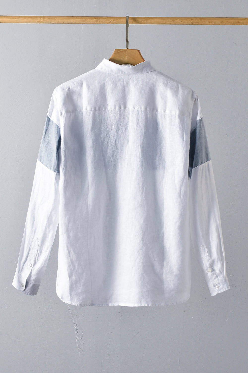 Buttoned Collared Neck Short Sleeve Linen Shirt