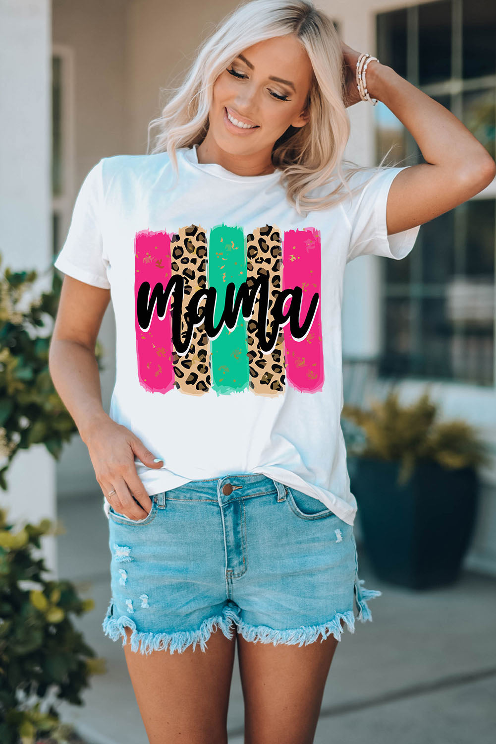 MAMA Graphic Round Neck T-Shirt