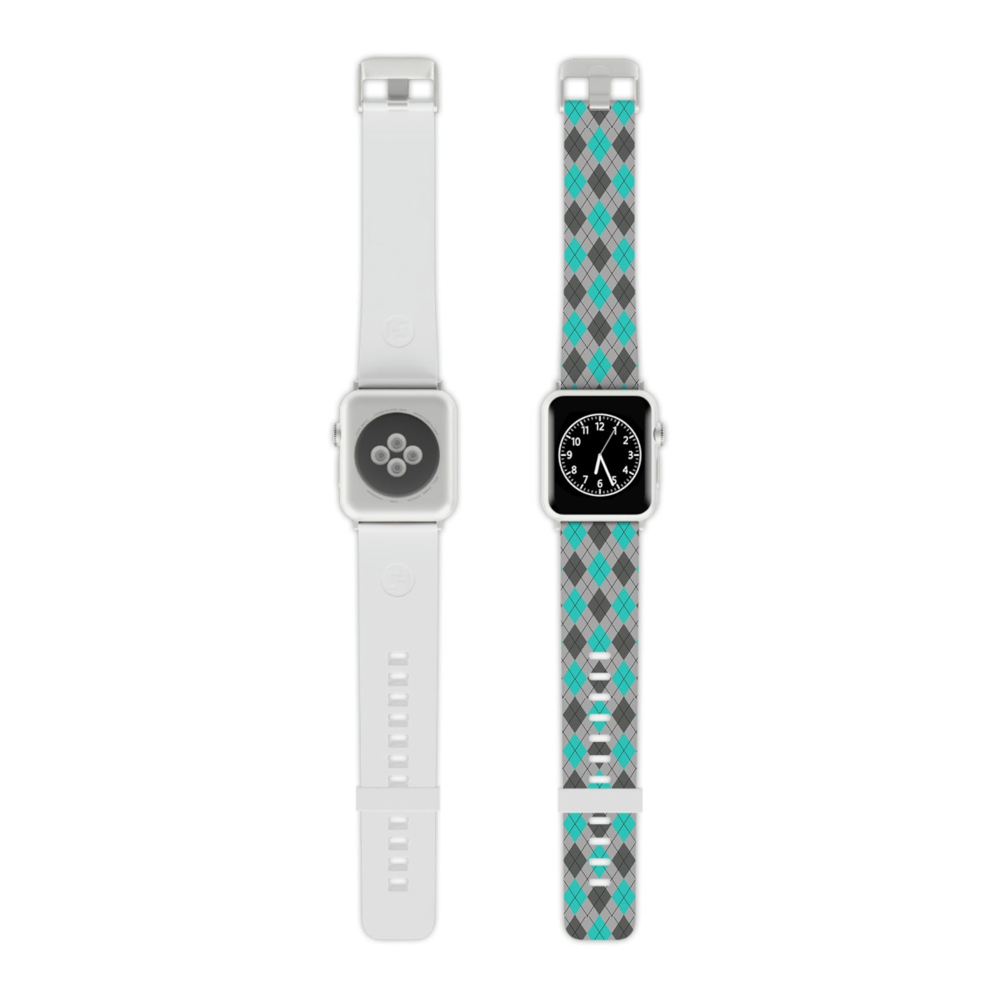 Blue and Gray Argyle Thermo Elastomer Watch Band for Apple Watch