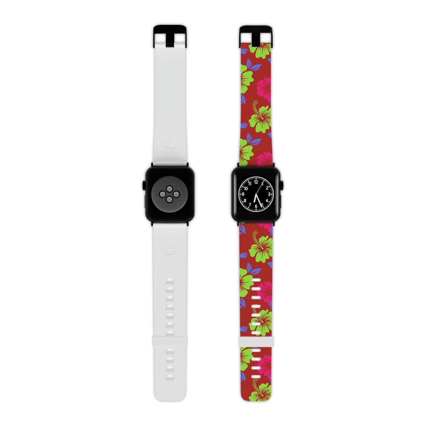 Red Tropical Pattern  Thermo Elastomer Watch Band for Apple Watch